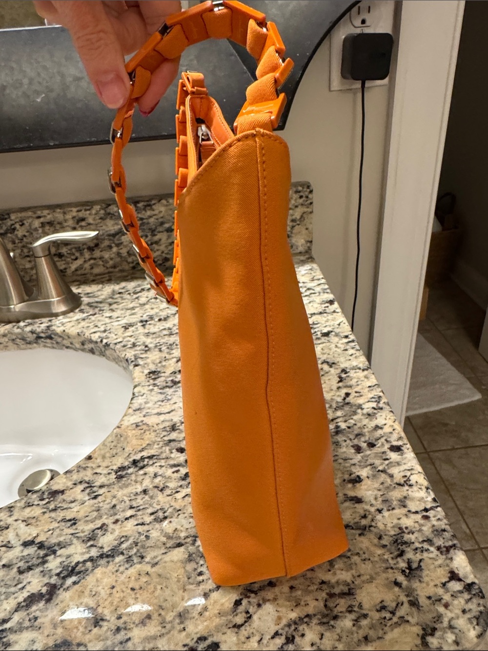Ferragamo Orange Shoulder Tote Handbag - Picture 10 of 11